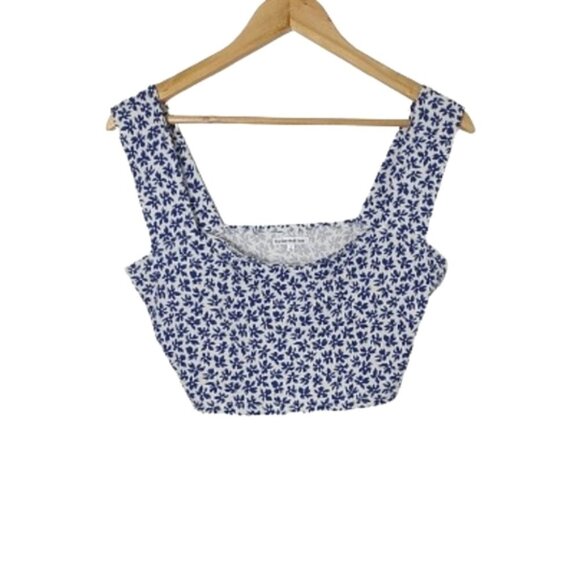 NWOT Reformation Rika Blue Floral Bombay Knit Top Women's Size L - Picture 3 of 14